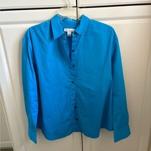 Women’s turquoise Nordstrom signature cotton shirt